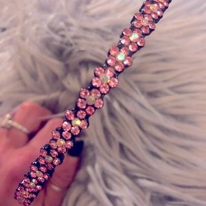 Pink Flower Crystal Headband